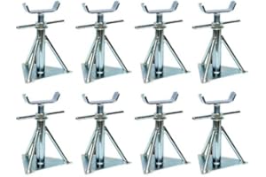 Mystatic Very Small Axle Stand for Static Caravan & Mobile Home - Adjustable Height Support Stands for Siting Chassis - High-Strength Steel Material Axle Stand - Number of 8 Stands - Size 7.5" - 10.5"