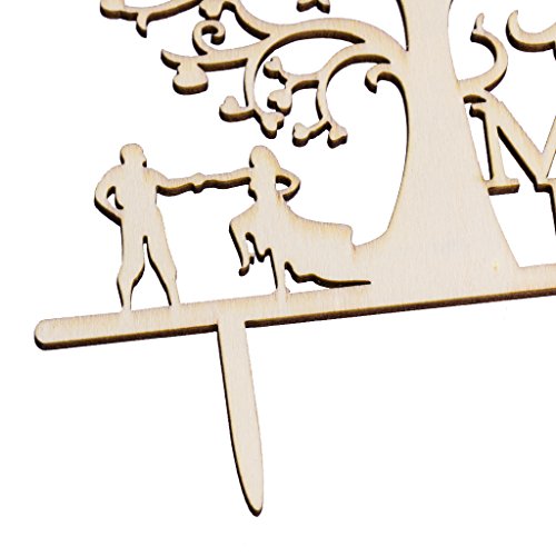 Hochzeit Holz Kuchendeckel Braut Baum Paar Und Bräutigam Mr & Mrs Hochzeit Favorisiert - 5