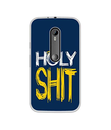 Casotec Holy Shit Design Printed Silicon Soft TPU Back Case Cover for Motorola Moto G 3rd Generation