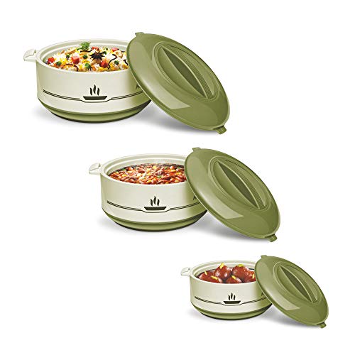 Milton Buffet Insulated Steel Casseroles, Junior Gift Set, 3 Pieces, Green