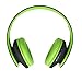 Produktbild bingT Bluetooth Headset,Kopfhörer auf Ohr, Faltbare Kabelloses und Kabelgebundene Kopfhörer mit Stereo, Headsets mit Lautstärkeregler Mikrofon für Handy, Laptop and andere Geräten (Grün)