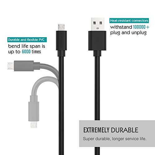 MoKo Reversible USB 2.0 / Micro USB Kabel, (10ft / 3M) USB 2.0 A Stecker auf Micro B Stecker Charge und Sync-Kabel für Android, Samsung, HTC, Nokia, Nexus, Sony, Schwarz - 2