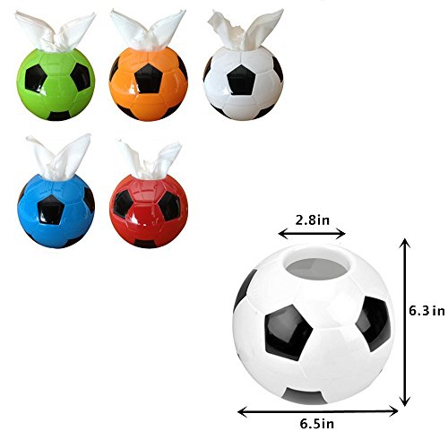 SOEKAVIA Kreative Fußball Form Kleenexboxen Taschentücherboxen Kosmetiktücher-Box Papiertaschentüchern-Box-Weiß - 5