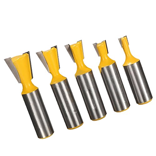 MagiDeal 5pcs 1/2 '' Schaft Fräser 6.35 / 9.52 / 12.7 / 15.9 / 19,05mm Schwanzverbindung Bits Router