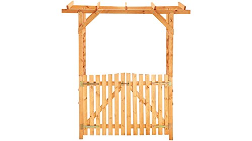 PROMADINO Set: Pergola Ben, mit Tür, honigbraun, B/T/H: 200/65/208 cm - 3
