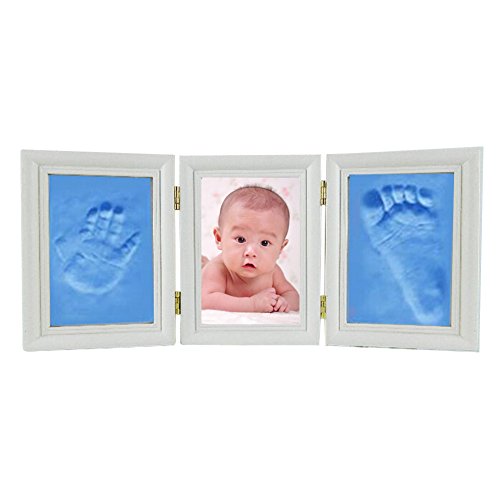 Fuloon Baby Double Print Frame Classic flant First Year Print Frame A Gift Ideal for a Range of Celebrations Including Christmas, Christenings, Baby Showers and Birthdays for the Family (White)