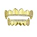 Produktbild Morph33 Unisex Hip Hop Set mit Micro Zirkonium Gold Zahnspange Zahn Set mit Diamant Schmuck Erwachsene Kostüm Party Rapper Zubehör gefälschte Körperteile