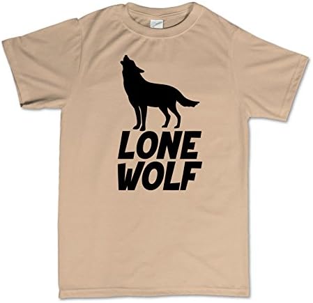 Lone Wolf Introvert Fun Tshirt L Sand