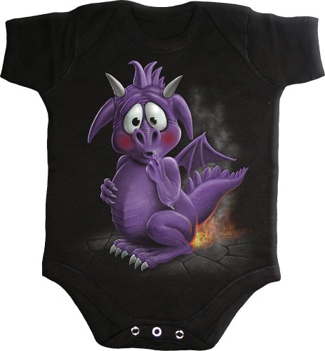 Spiral - Baby-Boys - DRAGON RELIEF - Baby Sleepsuit Black - Medium