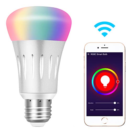 Ampoule Connectée, Yuanguo Ampoule LED E27 6000k+600LM 7W RGB Compatible avec Alexa Google Home Vocale Ampoule Intelligente Wifi Dimmable App Télécommande Fonction de Minuterie