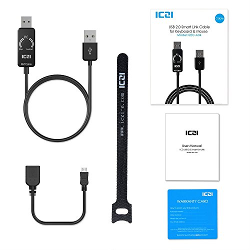 ICZI USB 2.0 Datenkabel, hochgeschwindigkeits PC zu PC USB Datenkabel, Datenaustausch zwischen 2 Computern, Vernickelt, Schwarz, für Windows und Mac und Android, 1.5m (USB 2.0) - 8