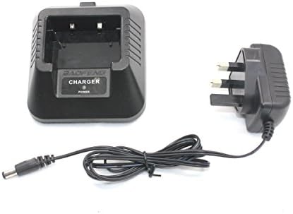 FMEU Walike Talkie Base Desktop Charger for Baofeng UV-5R Series, UV-5RA, UV-5RB, UV-5RC, UV-5RD, UV-5RE, UV-5REplus, TYT TH-F8 Radio, Output: DC 8.4V 500mAh