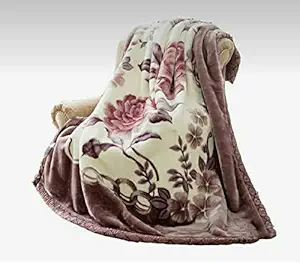 OMAJA HOME Cloudy Kids Blanket Single Bed 2 Ply Super Soft Fabric Floral Printed Mink Heavy Duty for Heavy Winters with English Colors 50 X 85 inches (Pack of 1)