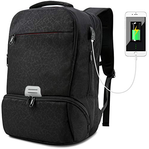 Mochila para Ordenador Portátil 15.6 Mochila para computadora Bolsas Impermeable de Trabajo Diario para Hombre Mujer Estudiante,Negro