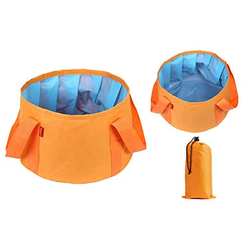 Preisvergleich Produktbild YuanCheng Camping im Freien Zusammenklappbares Waschbecken, multifunktionale tragbare Falteimer für Camping Wandern Reisen Angeln Waschen (Orange) (Color : Orange)