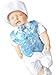 5 piece christening suit children summer with shirt, pants, embroidered vest, bow tie and hat, size 80-86, L22