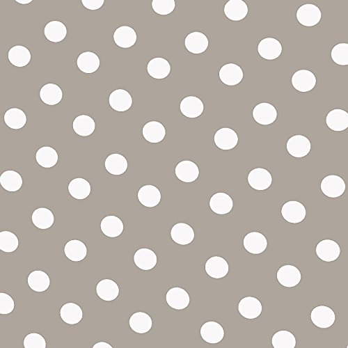 Wachstuch Tischdecke Wachstischdecke Gartentischdecke, Abwaschbar Meterware, Länge wählbar, Punkte Grau Weiß (150-07) 220cm x 140cm - 2