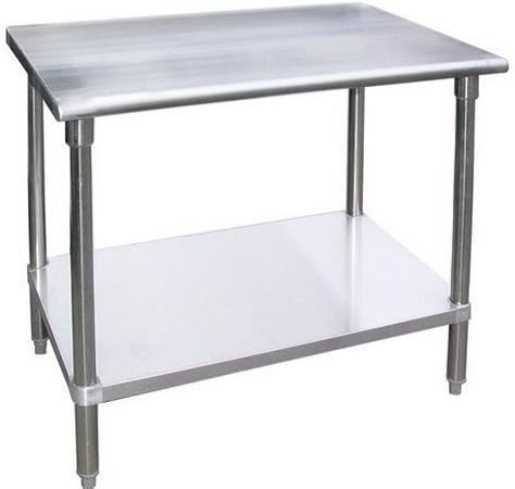 WORK TABLE WITH/WITHOUT 4 CASTERS WHEELS STAINLESS STEEL FOOD PREP WORKTABLE 18 X 36 (No wheels) by AmGood