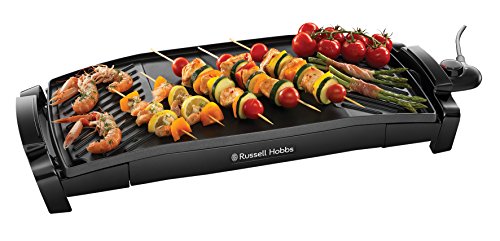 Russell Hobbs 22940-56 MaxiCook Teppan-Yaki Tischgrill, 55 x 27 cm große antihaftbeschichtete Grillplatte, 2200 W, schwarz