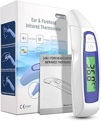 Magichome Ear and Forehead Thermometer,Infrared Digital thermometer for Baby Children Adults,Fever Warning - FDA and CE approved