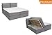 Produktbild Boxspringbett ka-line® 160x200 cm Hellgrau H3 mit Kissen-Optik Stauraum Bettkasten Comfortbox Füßen Polsterbett Premium Hotelbett Bett amerikanische Doppelbett Luxus Komfort