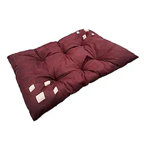 VetKart Rectangular Flat Pet Bed for Small Medium Large Dogs and Cats, Extremely Soft & Spongy, Machinewash (Medium, Brown)