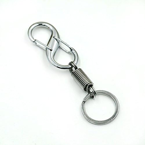 HFJ&YIE&H Really solid men car key chain steel spring waist hanging buckle strong key ring , 051s double buckle