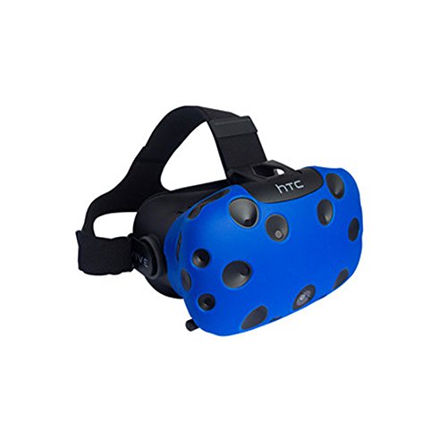 1 PC, caja suave del silicón de goma para el auricular de la realidad virtual de HTC VIVE VR case (Estuche para casco VR, azul)