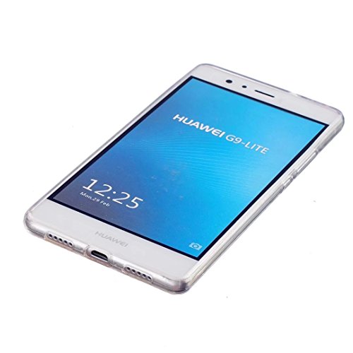 JIEJIEWYD Huawei P9 Lite Hülle ,TPU Soft Silikon Handy Tasche TPU Silikon schutzschale Case mit Kameraschutz für Huawei P9 Lite – Elegant Spitze Blau Lila Steigung Farbe - 5
