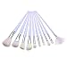Make Up Brushes, Lover Bar 10pcs Unicorn Design Makeup Brush Set+Beauty Cosmetics Blender Sponge+Brush Cleaning-Luxe Face Powder Highlighter Cream Contour Liquid Foundation Eyeshadow Eyebrow Brush Kit (Colourful Hair)