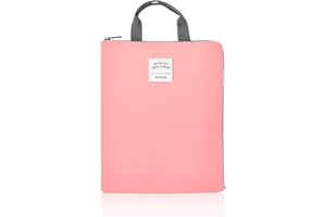 iSuperb® Format A4 De Documents Organiseur Sac Détenteur Sac iPad Affaire Sac étanche spacieux pour Hommes Femmes 35*27cm (Rose)