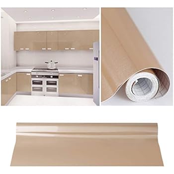 KINLO braun glanz Möbelfolie 5x0.61M PVC Klebefolie Küchenschrank