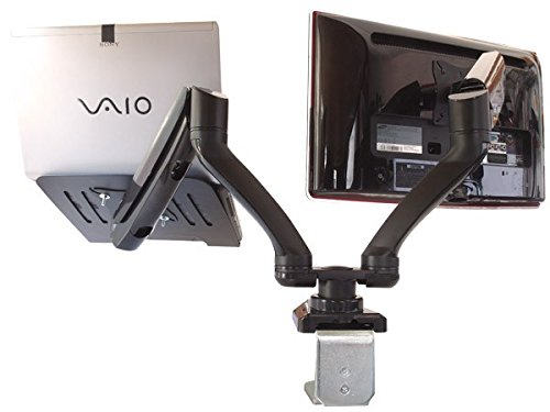 2 Arm Tischhalter und Ablage-Platte Doppel-Arm TV Flatscreen Bildschirm Netbook Notebook Tischhalterung Halter Modell: LT13-IP3B - 6