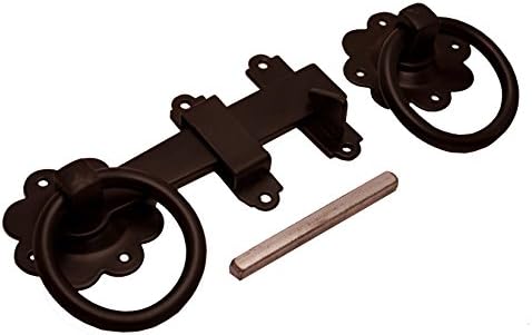 Quality IronmongeryLAT0002AMZ Plain Ring Gate Latch, Black, 152mm