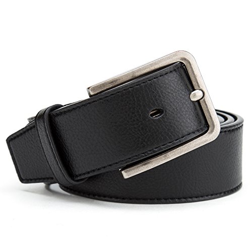 Gurscour Belts for Men Leather Mens Belt Width 1.5" (38mm) Black 115cm (37"-41")