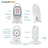 FLOUREON VB601 Babyphone 2,4 GHz Wireless Digital Baby Monitor Baby Phone Baby Überwachungskamera 2 Wege Audio 2 Zoll LCD Monitor 8 Schlaflieder Temperaturanzeige Nachtsicht - 5