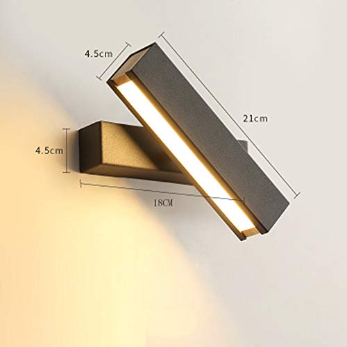 Lampe Murale en Metal Applique Murale Style Simpe pour Chevet Salon Escalier Couloir LED Wall Lamp (noir)