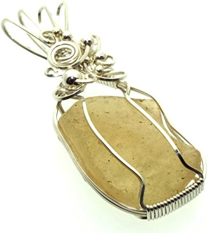 Libyan Desert Glass Gemstone Sterling Silver Wire Wrapped Pendant