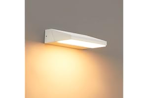 CELAVY Kinkiet zewnętrzny LED - 11W Nowoczesna lampa zewnętrzna ścienna, IP65 Wodoodporna ściana zewnętrzna 2700K ciepła biel, kinkiety zewnętrzne aluminium regulowany kąt, biały