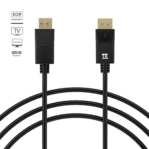 DisplayPort Kabel, TechRise 2-Meter Vergoldet Ultra HD 1080p Displayport auf Displayport (DP v1.2) DP zu DP Audio und Videokabel 4K Auflösung Max - 5