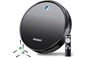 ‎EICOBOT EICOBOT Roboter Staubsauger, 2300 Pa Starke Saugkraft, kein Verheddern, schlank, leise, 120 Minuten Laufzeit, Staubsauger Roboter, ideal für niedrige Teppiche, Tierhaare, Hartböden,Schwarz