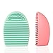 2 Pcs Demarkt Brushegg Makeup Brush Cleaning Glove Silicone Glove for Cosmetic Brush Cleaning Foundation Makeup Tools(Blue+Pink)