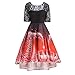 Produktbild Luckycat Weihnachtskleid Damen Schnee Bäume Gedruckt Spitze Spleißen Party Vintage Kleid Abendkleider Cocktailkleid Partykleider Blusenkleid Mode 2018