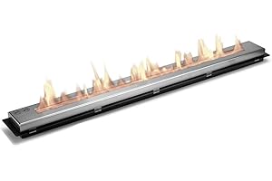 Skraut Home - Cheminée au Bioéthanol, 50 cm, Brûleur au Bioéthanol, Acier Inoxydable, Modèle Kratki, Encastrable