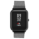 Knowin 20mm Uhrenarmband, Smart Watch Armand Ersatzband mit Edelstahl Magnet-Verschluss für 20mm Silber Edelstahlarmband Uhrenarmband für Xiaomi Amazfit Bip Youth Watch