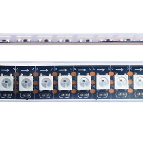 Preisvergleich Produktbild WS2812B LED-Streifen-Licht-einzeln adressierbares programmierbares WS2811 Eingebautes 5050 RGB DC5V Traumfarbe-LED-Seil-Licht (3.2ft / 1m 144leds / m Schwarzes FPC wasserdichtes IP67)
