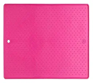 Dexas Grippmat for Pet Bowls, 13 by 19 inches, Pink