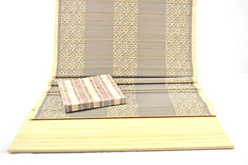 Bambus Tischläufer 48 x 180 cm, hell, mit Dekor, Tischdekoration, Living home - 4