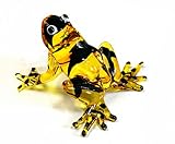 Rana, estatuilla amarillo de cristal miniatura COLECCIONABLE de Muranosoplado a mano ...
