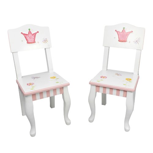 Fantasy Fields by Teamson  Princess & Frog Childrens Wooden Toddler Playtime Set of 2 Chairs W-7395A2